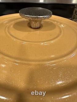 VINTAGE Cast Iron Round Enamel 5 Qt Dutch Oven With Lid Made In France Staub