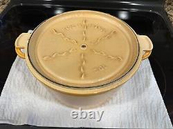 VINTAGE Cast Iron Round Enamel 5 Qt Dutch Oven With Lid Made In France Staub
