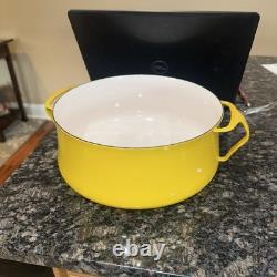 VINTAGE DANSK Kobenstyle IHQ Yellow France Enamel 4 qt Pot Dutch Oven Trivet Lid