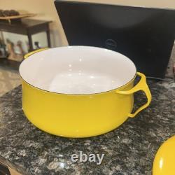 VINTAGE DANSK Kobenstyle IHQ Yellow France Enamel 4 qt Pot Dutch Oven Trivet Lid