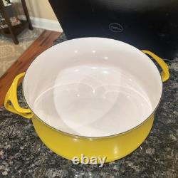 VINTAGE DANSK Kobenstyle IHQ Yellow France Enamel 4 qt Pot Dutch Oven Trivet Lid