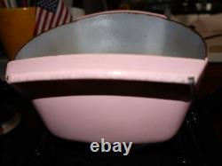 VINTAGE LE CREUSET- 3.5 Qt PINK Dutch Oven Cast Iron Enamel Pan WithLid