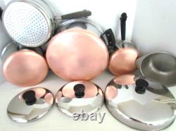 VINTAGE REVERE WARE PRE 68 LOT 6 QT DUTCH OVEN, 3 QT With STEAMER, 1 1/2 QT With DB