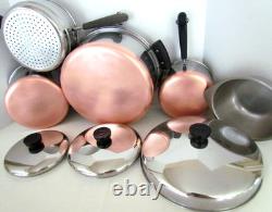 VINTAGE REVERE WARE PRE 68 LOT 6 QT DUTCH OVEN, 3 QT With STEAMER, 1 1/2 QT With DB