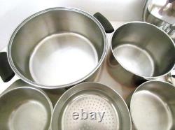 VINTAGE REVERE WARE PRE 68 LOT 6 QT DUTCH OVEN, 3 QT With STEAMER, 1 1/2 QT With DB