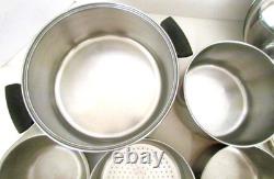 VINTAGE REVERE WARE PRE 68 LOT 6 QT DUTCH OVEN, 3 QT With STEAMER, 1 1/2 QT With DB