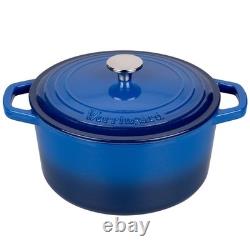 VORRINGARD Enameled Cast Iron Dutch Oven Pot with Lid, for Bread 4.5 QT, Blue