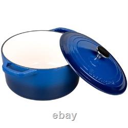 VORRINGARD Enameled Cast Iron Dutch Oven Pot with Lid, for Bread 4.5 QT, Blue