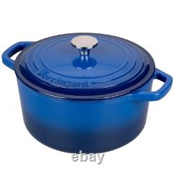 VORRINGARD Enameled Cast Iron Dutch Oven Pot with Lid, for Bread 4.5 QT, Blue