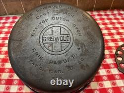 VTG 1920's Griswold #9 Tite Top Dutch Oven With Lid & Trivet! Very Nice