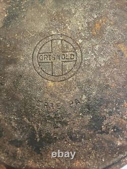 VTG Antique Griswold No 8 Small Block Logo 2568 Dutch Oven Hinge Lid