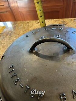 VTG Griswold #10 Cast Iron Slant Logo Tite Top Baster Dutch Oven 835A A2553