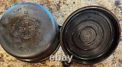 VTG Griswold #8 Cast Iron Large Block Dutch Oven 1278 Lid 1288 NO Wobble