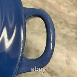 VTG LE CREUSET #22 Blue Enamel Cast Iron Dutch Oven 3.5 qts R110