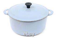 VTG LE CREUSET #26 Round Baby Light Blue Dutch Oven with Lid 5.5 qt. Pot