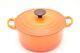 Vtg Le Creuset 18 B Flame Orange 2qt Dutch Oven Cast Iron Enamel Pot Withlid