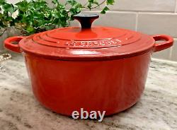 VTG Le Creuset #22 Cerise Enameled Cast Iron Lidded Dutch Oven 3.5 Qt VGC