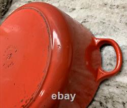 VTG Le Creuset #22 Cerise Enameled Cast Iron Lidded Dutch Oven 3.5 Qt VGC