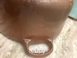 VTG Le Creuset Chocolate Brown Cast Iron Dutch Oven #26, 5.5 Qt. Excellent