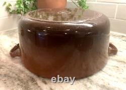 VTG Le Creuset Chocolate Brown Cast Iron Dutch Oven #26, 5.5 Qt. Excellent