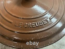 VTG Le Creuset Chocolate Brown Cast Iron Dutch Oven #26, 5.5 Qt. Excellent