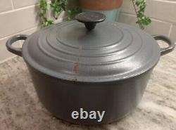 VTG Le Creuset Dutch Oven #24 Matte Gray Cast Iron withLid 4.5 Qt. READ R70