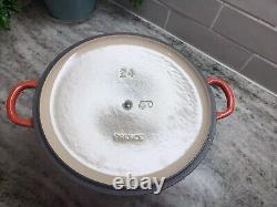 VTG Le Creuset Dutch Oven #24 Red Cast Iron withLid 4.5 Qt. READ