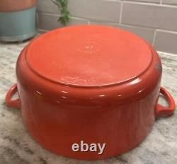 VTG Le Creuset Dutch Oven #24 Red Cast Iron withLid 4.5 Qt. READ