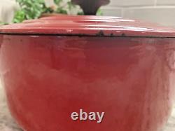 VTG Le Creuset Dutch Oven #24 Red Cast Iron with Lid 4.5 Qt. Made in France