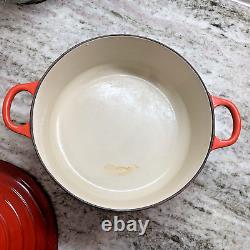 VTG Le Creuset Dutch Oven #24 Red Cast Iron with Lid 4.5 Qt. Made in France EUC