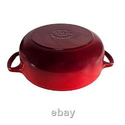 VTG Le Creuset Dutch Oven #24 Red Cast Iron with Lid 4.5 Qt. Made in France EUC