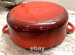 VTG Le Creuset Dutch Oven #24 Red Cast Iron with Lid 4.5 Qt. Made in France EUC