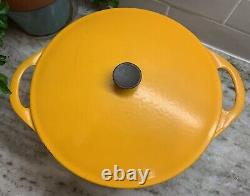 VTG Le Creuset Dutch Oven #24 Yellow Cast Iron withLid 4.5 Qt. France R3636