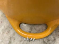 VTG Le Creuset Dutch Oven #24 Yellow Cast Iron withLid 4.5 Qt. France R3636