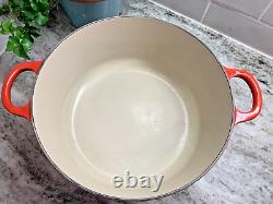 VTG Le Creuset France #26 Red Enameled Cast Iron 5.5 Qt Dutch Oven with Lid EUC