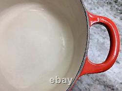 VTG Le Creuset France #26 Red Enameled Cast Iron 5.5 Qt Dutch Oven with Lid EUC