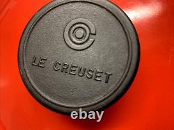 VTG Le Creuset France #26 Red Enameled Cast Iron 5.5 Qt Dutch Oven with Lid VGC