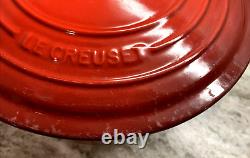 VTG Le Creuset France #26 Red Enameled Cast Iron 5.5 Qt Dutch Oven with Lid VGC