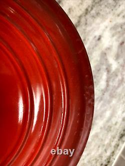 VTG Le Creuset France #26 Red Enameled Cast Iron 5.5 Qt Dutch Oven with Lid VGC