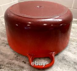 VTG Le Creuset France #26 Red Enameled Cast Iron 5.5 Qt Dutch Oven with Lid VGC