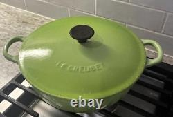 VTG Le Creuset Kiwi Green 2.75 Qt. Cast Iron Marmite French Dutch Oven withLid L52