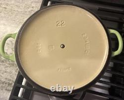 VTG Le Creuset Kiwi Green 2.75 Qt. Cast Iron Marmite French Dutch Oven withLid L52