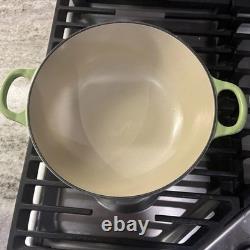 VTG Le Creuset Kiwi Green 2.75 Qt. Cast Iron Marmite French Dutch Oven withLid L52