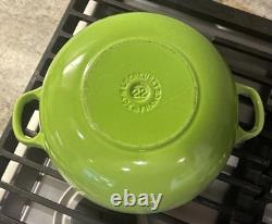 VTG Le Creuset Kiwi Green 2.75 Qt. Cast Iron Marmite French Dutch Oven withLid L52