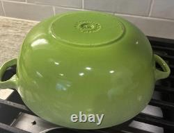 VTG Le Creuset Kiwi Green 2.75 Qt. Cast Iron Marmite French Dutch Oven withLid L52