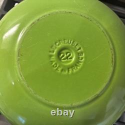 VTG Le Creuset Kiwi Green 2.75 Qt. Cast Iron Marmite French Dutch Oven withLid L52