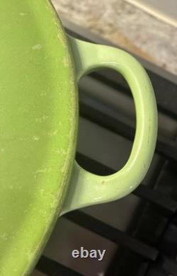 VTG Le Creuset Kiwi Green 2.75 Qt. Cast Iron Marmite French Dutch Oven withLid L52