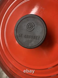 VTG Le Creuset Red Cast Iron Dutch Oven #26, 5.5 Qt. Large Exterior Chip