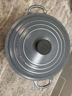 VTG RARE COLOR Le Creuset Blue Gray Cast Iron Dutch Oven #26, 5.5 Qt