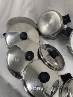 VTG SALAD MASTER Stainless Steel Cookware Set 12pc Vapo lids Dutch Oven lid USA